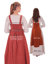 FIONA WOOL Orange - Medieval Viking Wool Apron Dress